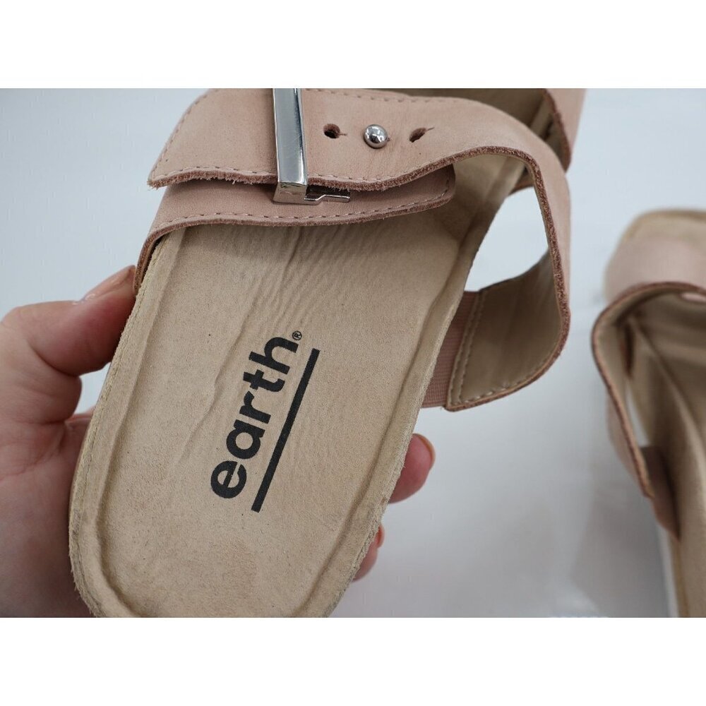 Earth Women's Canyon Ruby Sandal Size 7 Low Wedge Slide Blush Straps Buckle - Picture 12 of 14